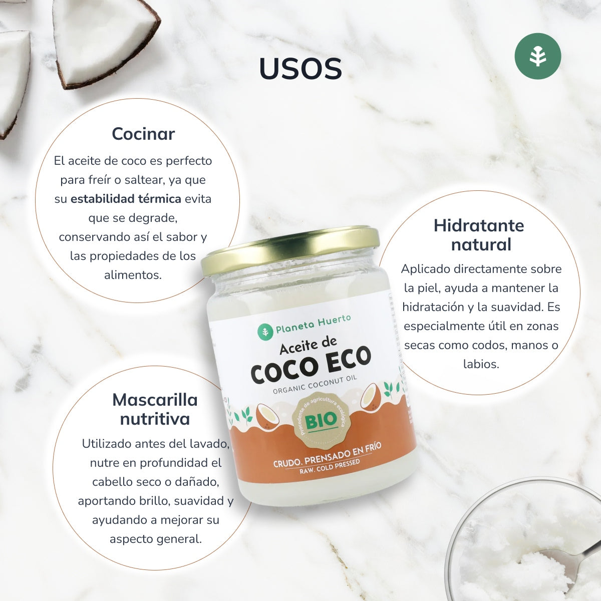 Embalagem 2x Óleo de Coco Planeta Huerto 430 ml