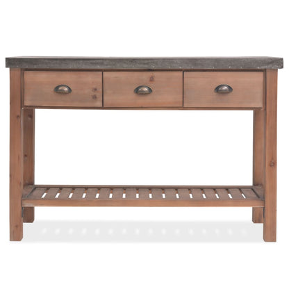 Mesa Consola De Madera De Abeto Maciza 122x35x80 Cm_1