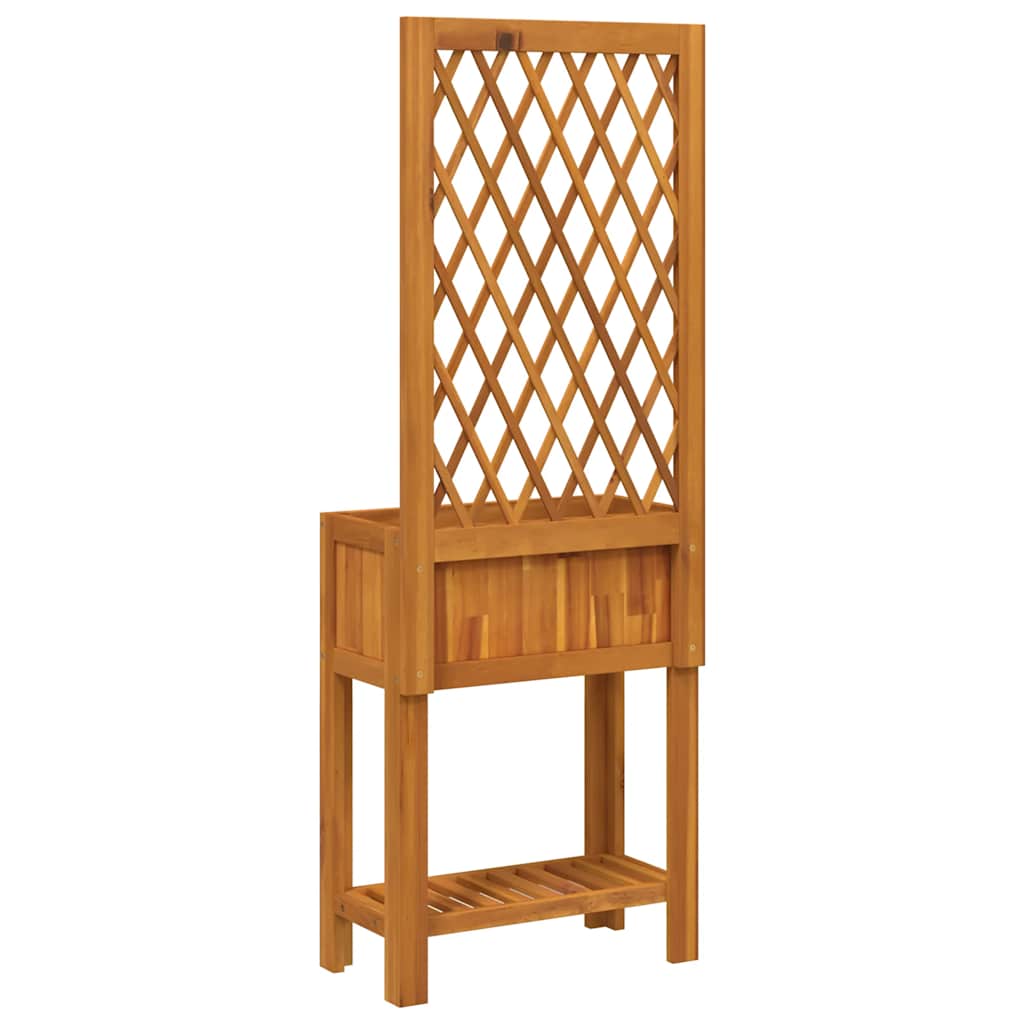 Jardinera Con Enrejado Y Estante Acacia Maciza 55x29,5x152 Cm_5