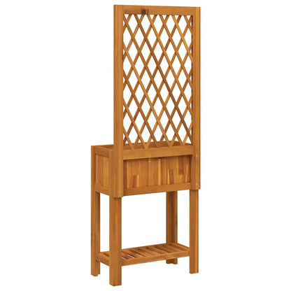 Jardinera Con Enrejado Y Estante Acacia Maciza 55x29,5x152 Cm_5