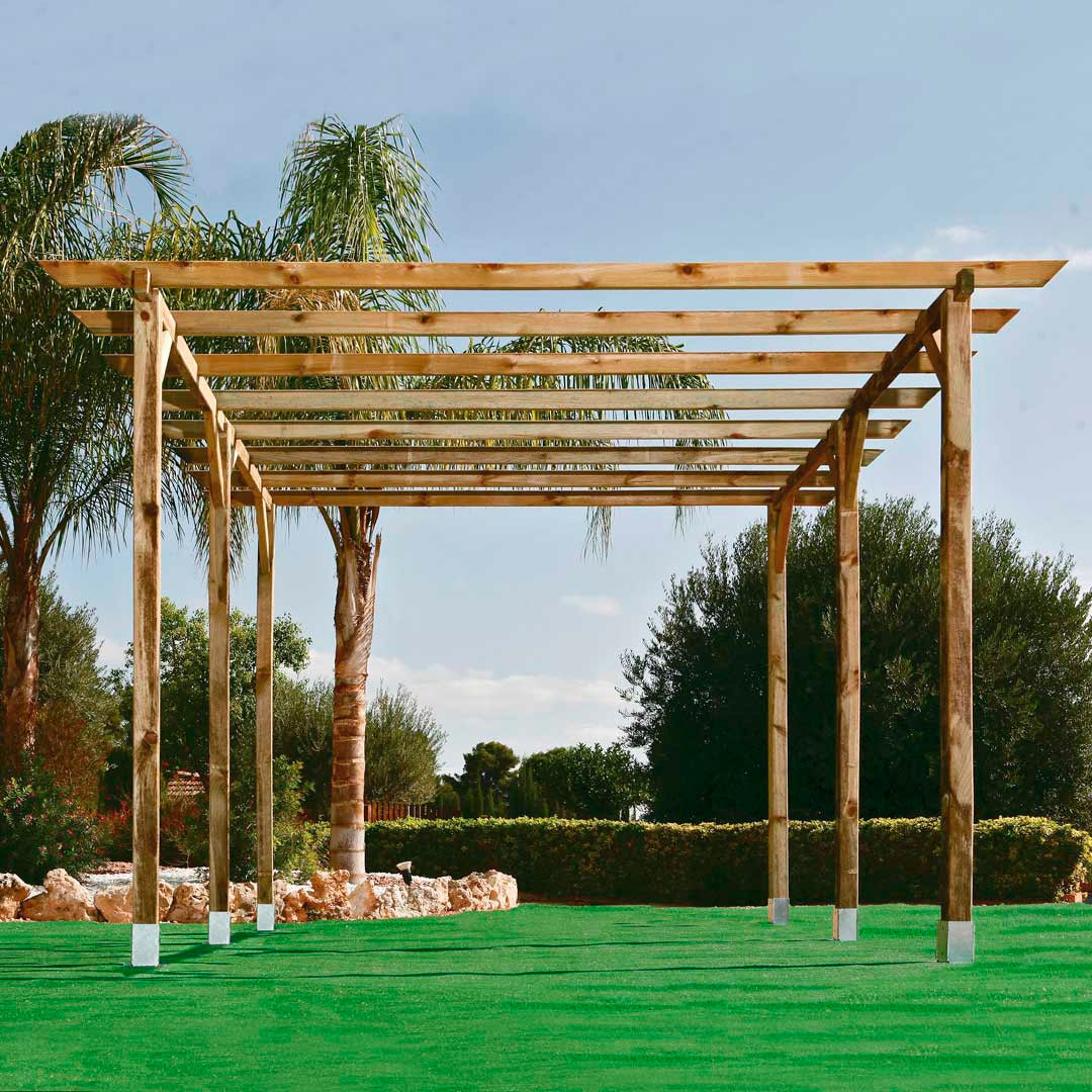Kit Pérgola 9x9 - Estilo Y Versatilidad Para Tu Espacio Exterior 148 M / Multicolor_0