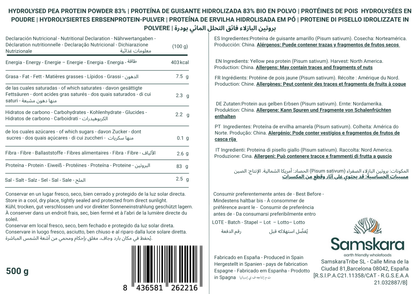 Proteína De Guisante Ultra Hidrolizada - 500g | Proteína Vegetal Vegana Para Batidos Y Repostería_1
