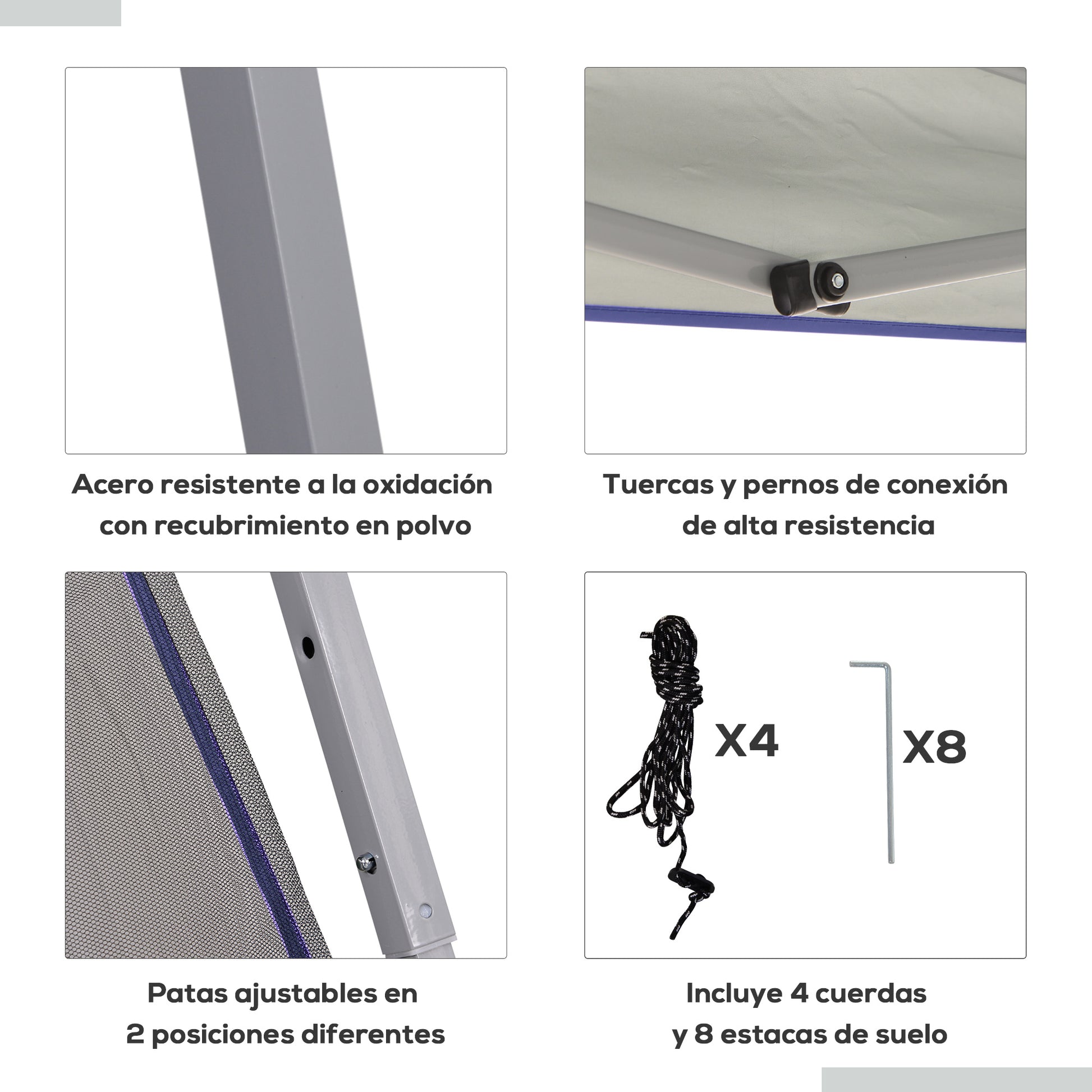 Outsunny Carpa Plegable De Camping Cenador Para Exterior Con Mosquitera_5