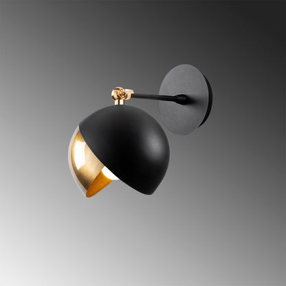 Aplique De Pared, Metal , Negro oro, 20x26x25, Casquillo E 27 Max 40 W_3