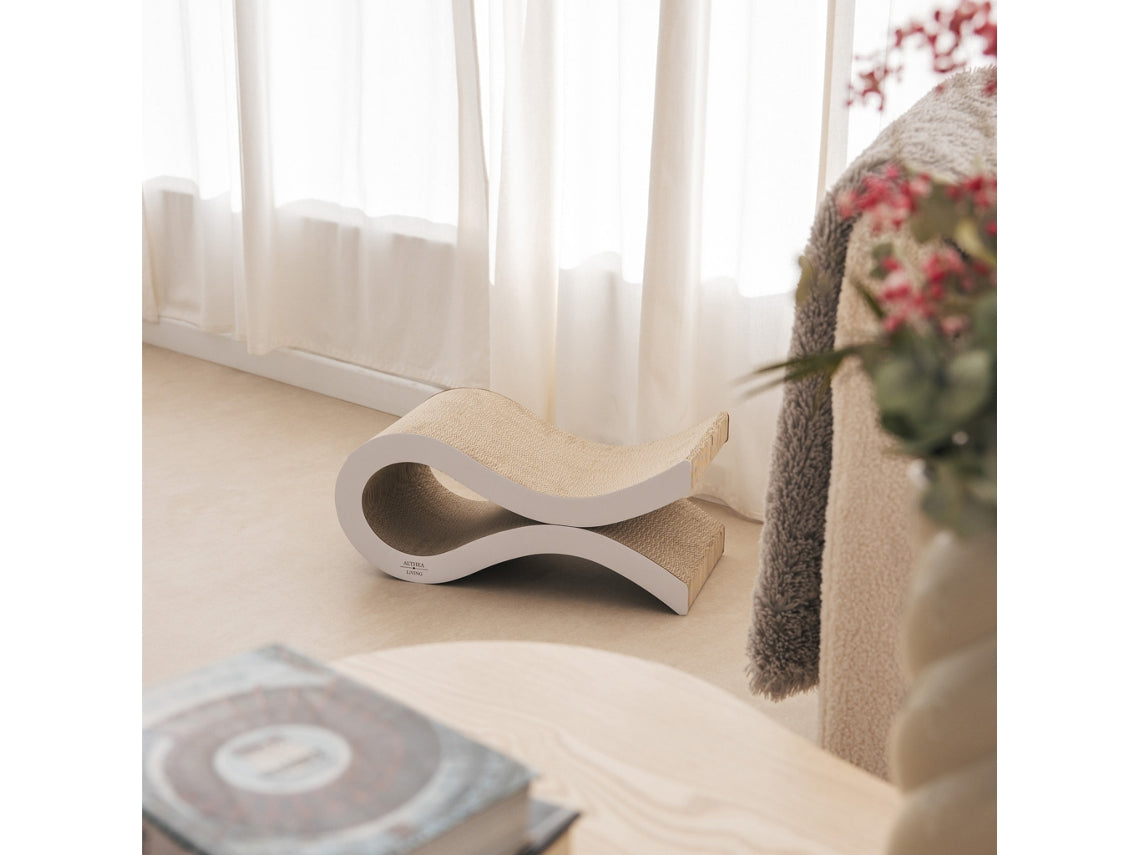 Rascador Ondulado Para Gatos Marina Con Base Antideslizante De Cartón Reciclado Althea Living 50x23x21.9cm_4