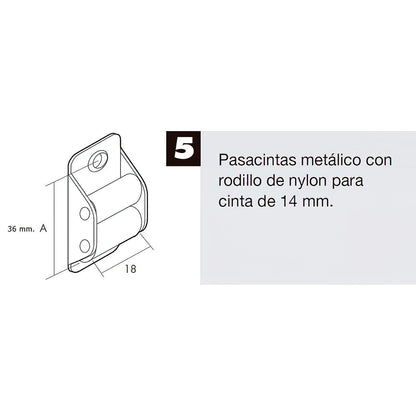Pasacintas Persiana Mini Rodillos Nylon Cintas 14 Mm._3