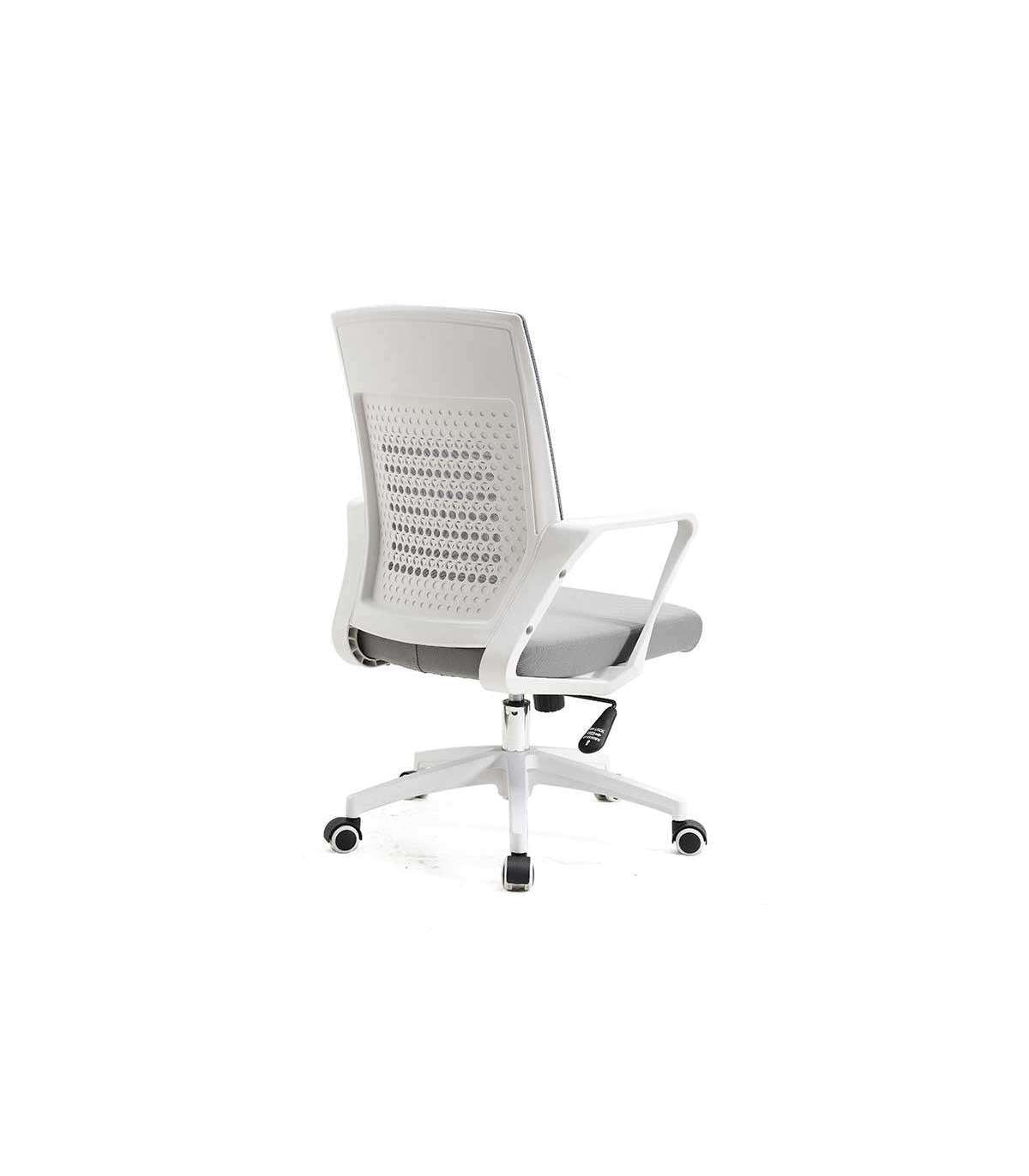 Silla Despacho De Diseño Moderno Giratoria Elevable Acabado Gris/blanco, 92-105 Cm(alto)5_5