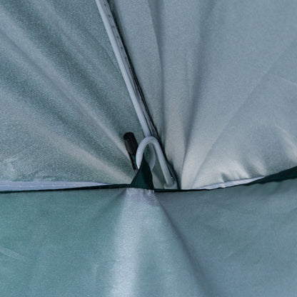 Outsunny Sombrilla De Playa Con Panel Lateral Apertura Manual Ø220x220 Cm Verde_4