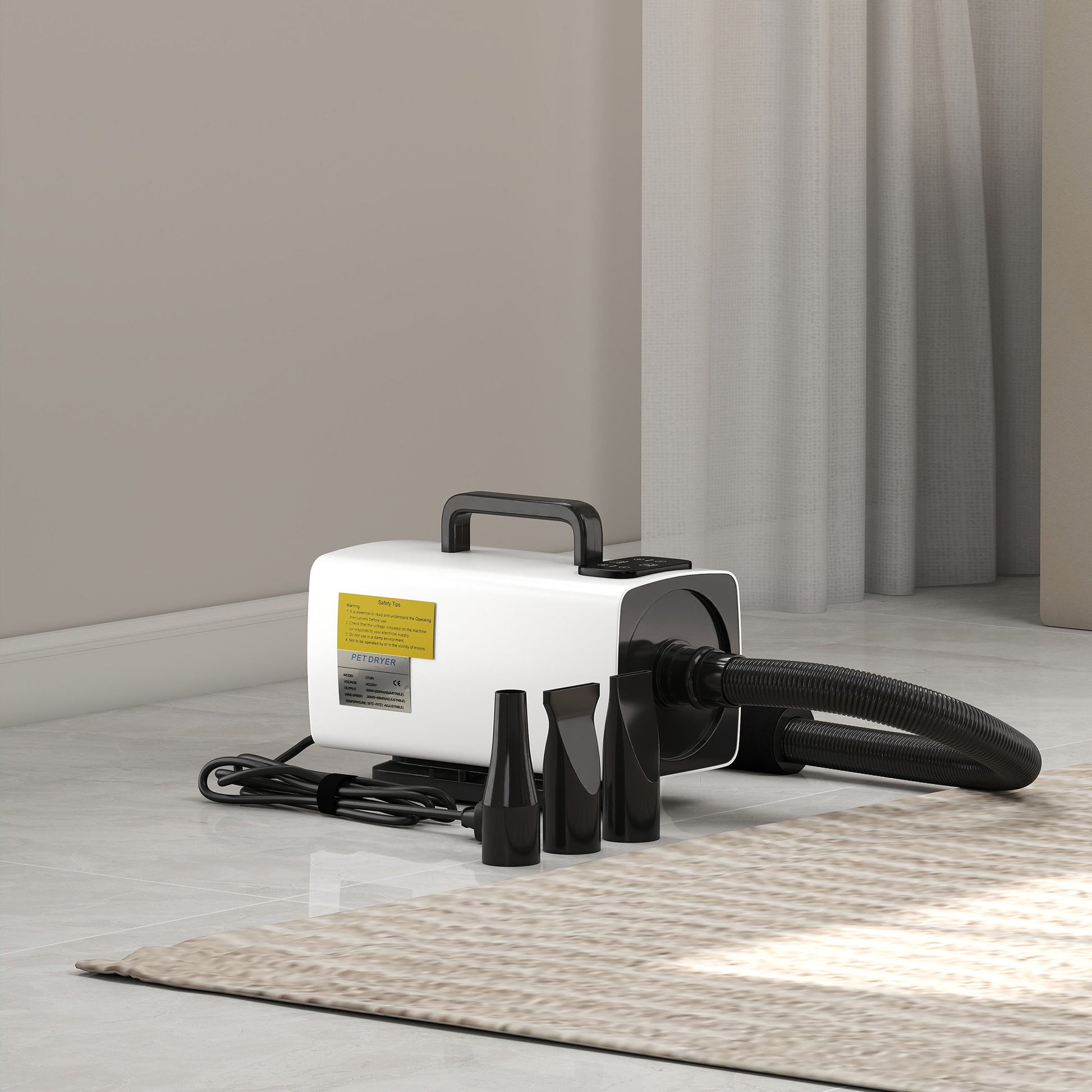 Pawhut Secador De Perros 2200 W Velocidad Y Temperatura Ajustables Blanco_1