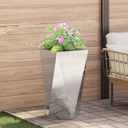 Jardinera 2 Uds. Plateado 40 X 40 X 75 Cm Acero Inoxidable_3