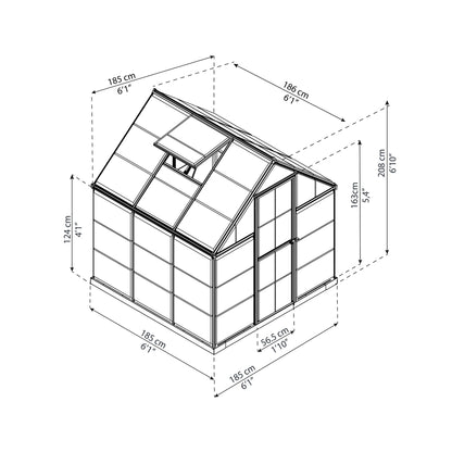 Estufa Harmony 186x185x208 cm prateada 