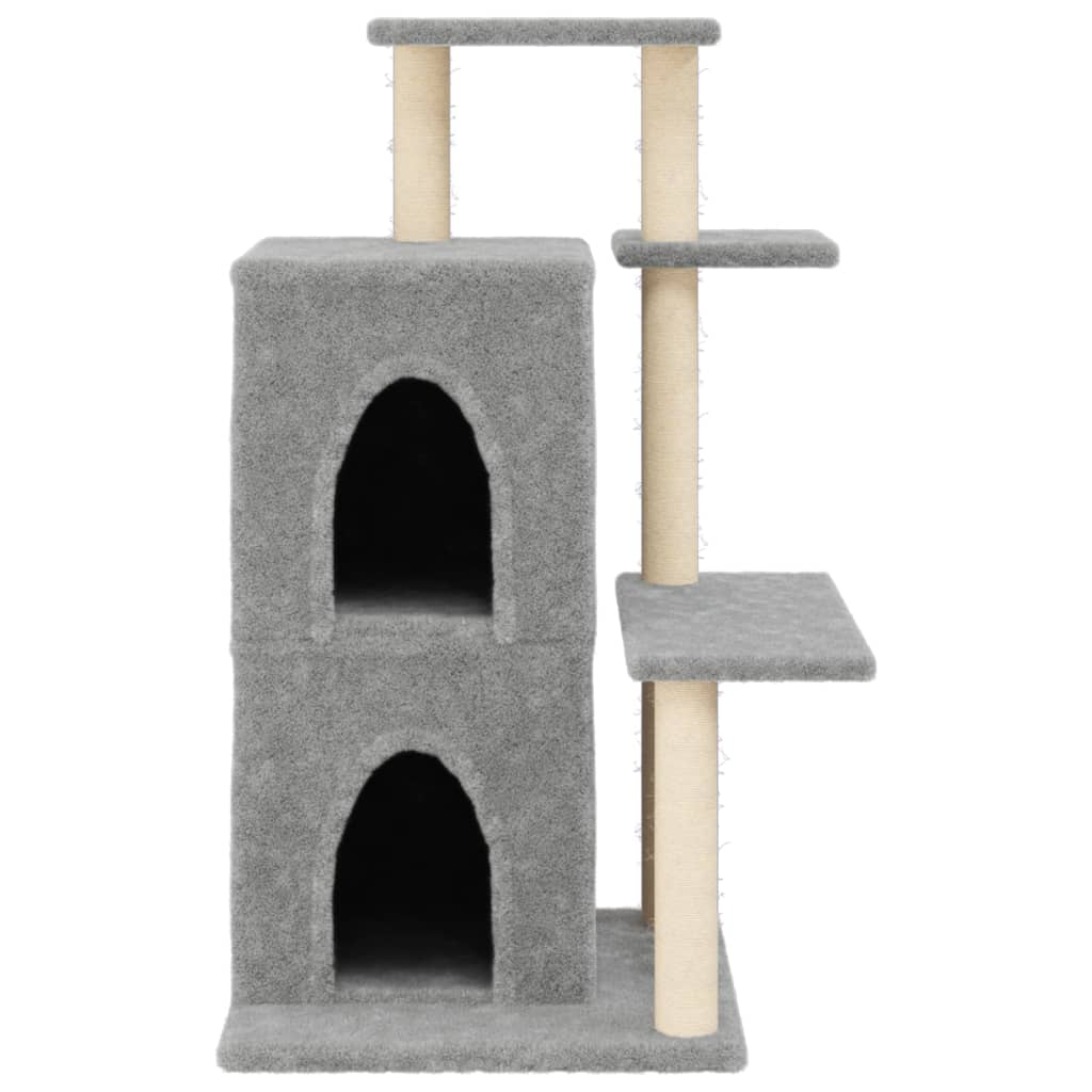 Rascador Para Gatos Con Postes De Sisal Gris Claro 97 Cm_3
