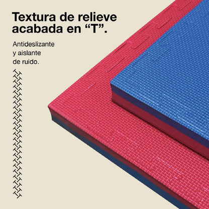 Jowy Tatami Puzzle 4cm 100x100cm – Superficie T Azul/rojo_3