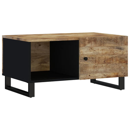 Mesa De Centro Madera Maciza Mango Y Contrachapada 80x50x40 Cm_0