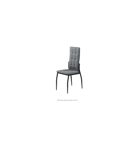 Silla Coral C-48-6 Tapizada En Textil Color Gris Oscuro, 98cm(alto) 40cm(ancho) 50cm(largo)_0