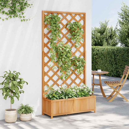 Jardinera Con Enrejado Marrón 90x35x180 Cm Madera Maciza De Abeto_2
