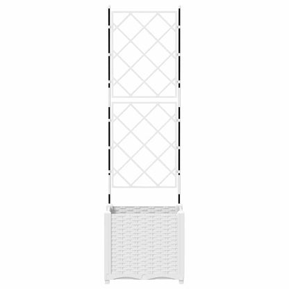 Vidaxl Maceta De Jardín Con Enrejado Blanco 40 X 40 X 143 Cm Pp_4