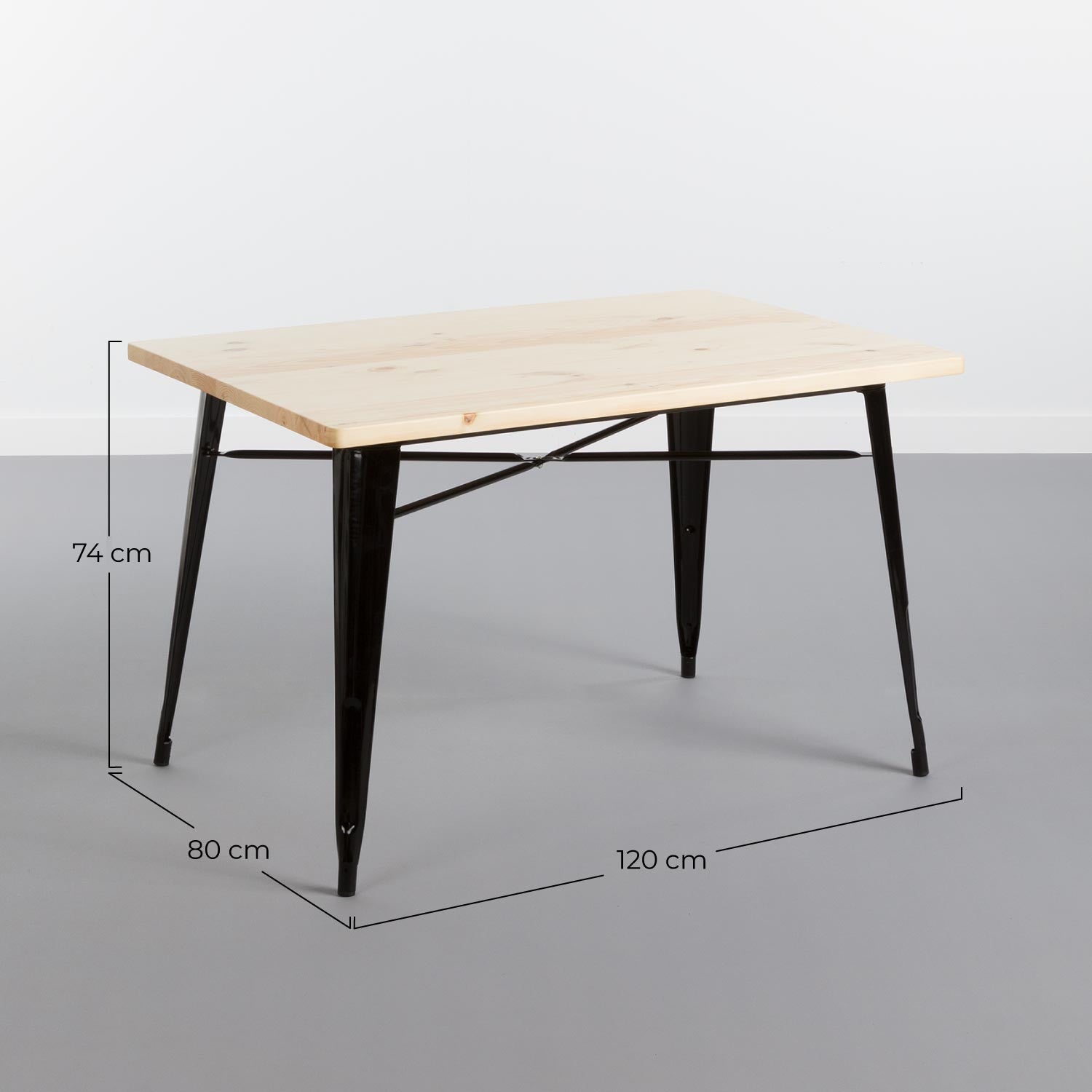 Mesa De Comedor Rectangular Iron Wood 120x80x74cm Thinia Home_5