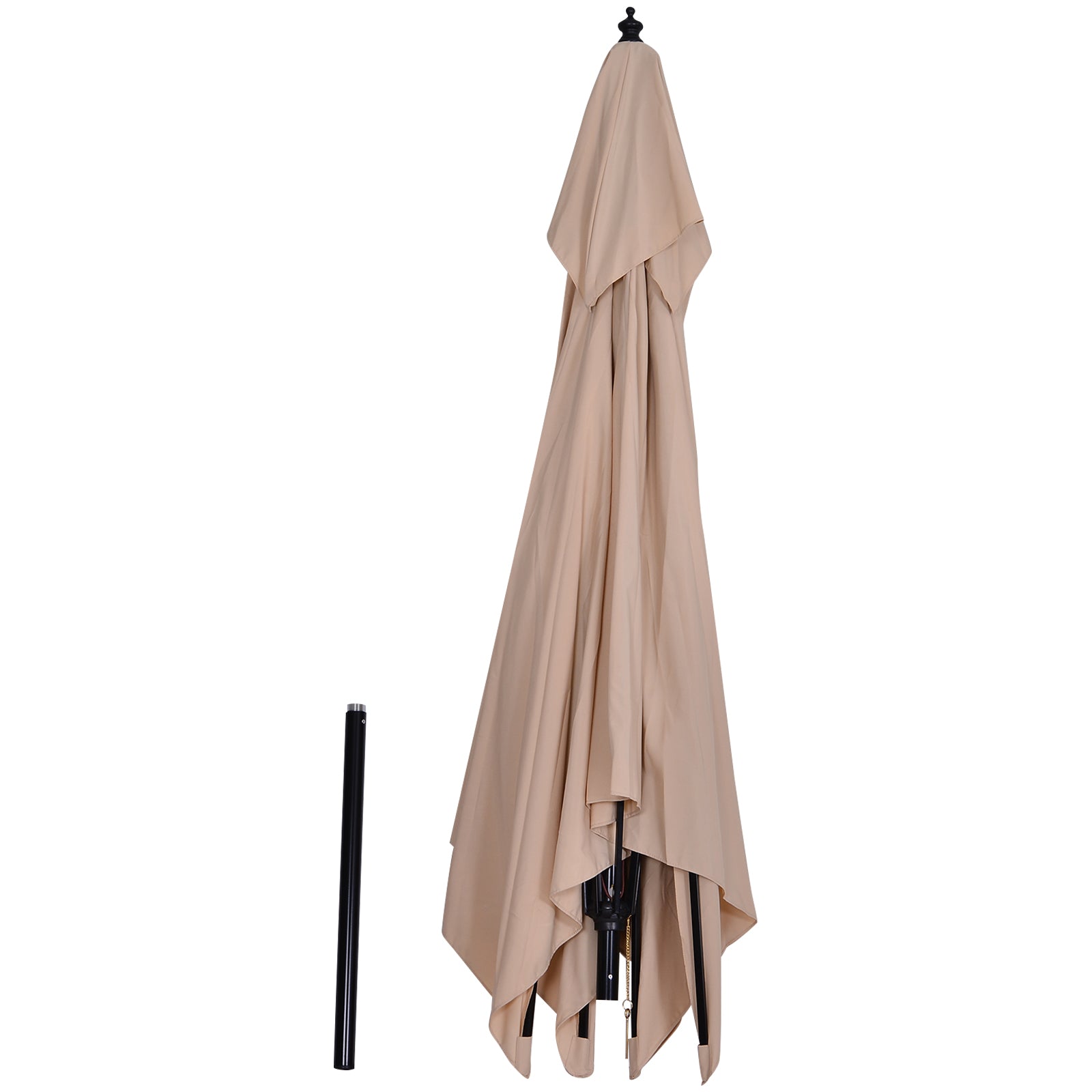 Outsunny Sombrilla De Jardín 3x3x3 M Con Doble Techo Impermeable Beige_4