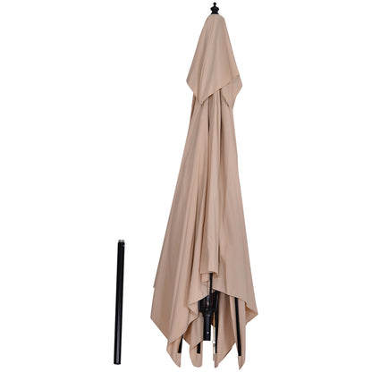 Outsunny Sombrilla De Jardín 3x3x3 M Con Doble Techo Impermeable Beige_4