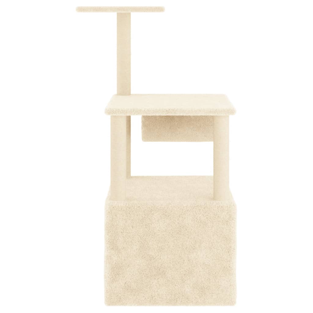 Rascador Para Gatos Con Postes De Sisal Color Crema 109,5 Cm_3