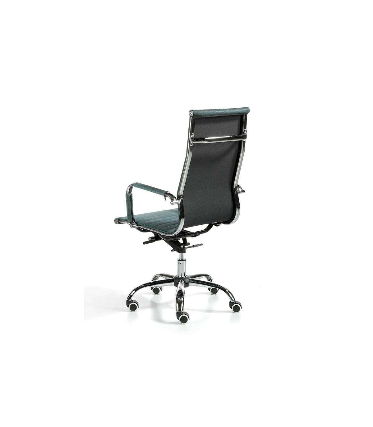 Silla Despacho Giratoria Elevable Acabado Azul Vintage, 60 Cm(ancho) 108-115 Cm(altura) 66 Cm(fondo)_5