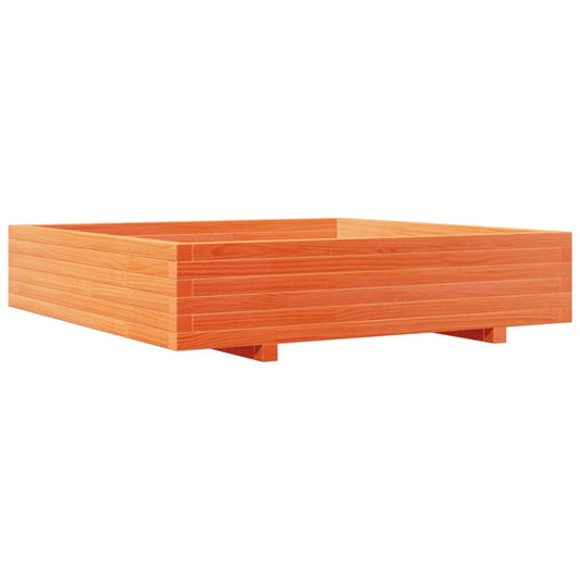 Jardinera De Madera Maciza De Pino Marrón Cera 110x110x26,5 Cm_0