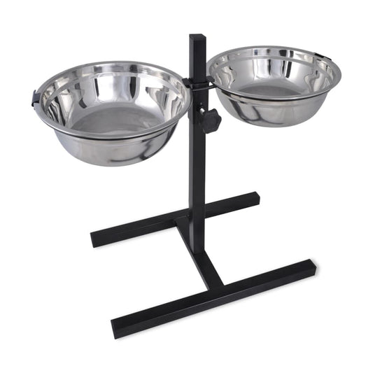 Vidaxl Soporte De Alimentación Ajustable Mascota 2x4.1l Tazón Inoxidable_0