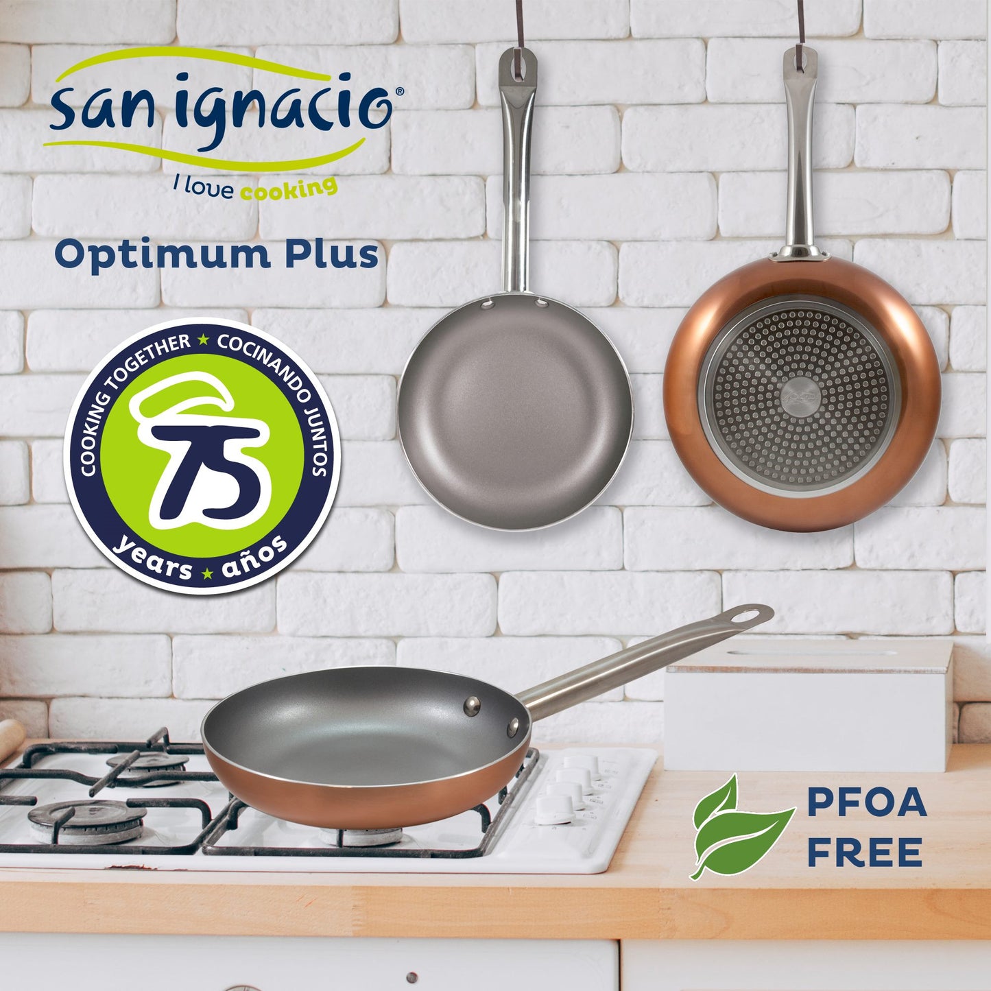 Bateria De Cocina 7 Piezas San Ignacio Faro De Acero Inoxidable Con Juego De Sartenes (18/22/26 Cm) San Ignacio Optimum Plus En Aluminio Prensado_3