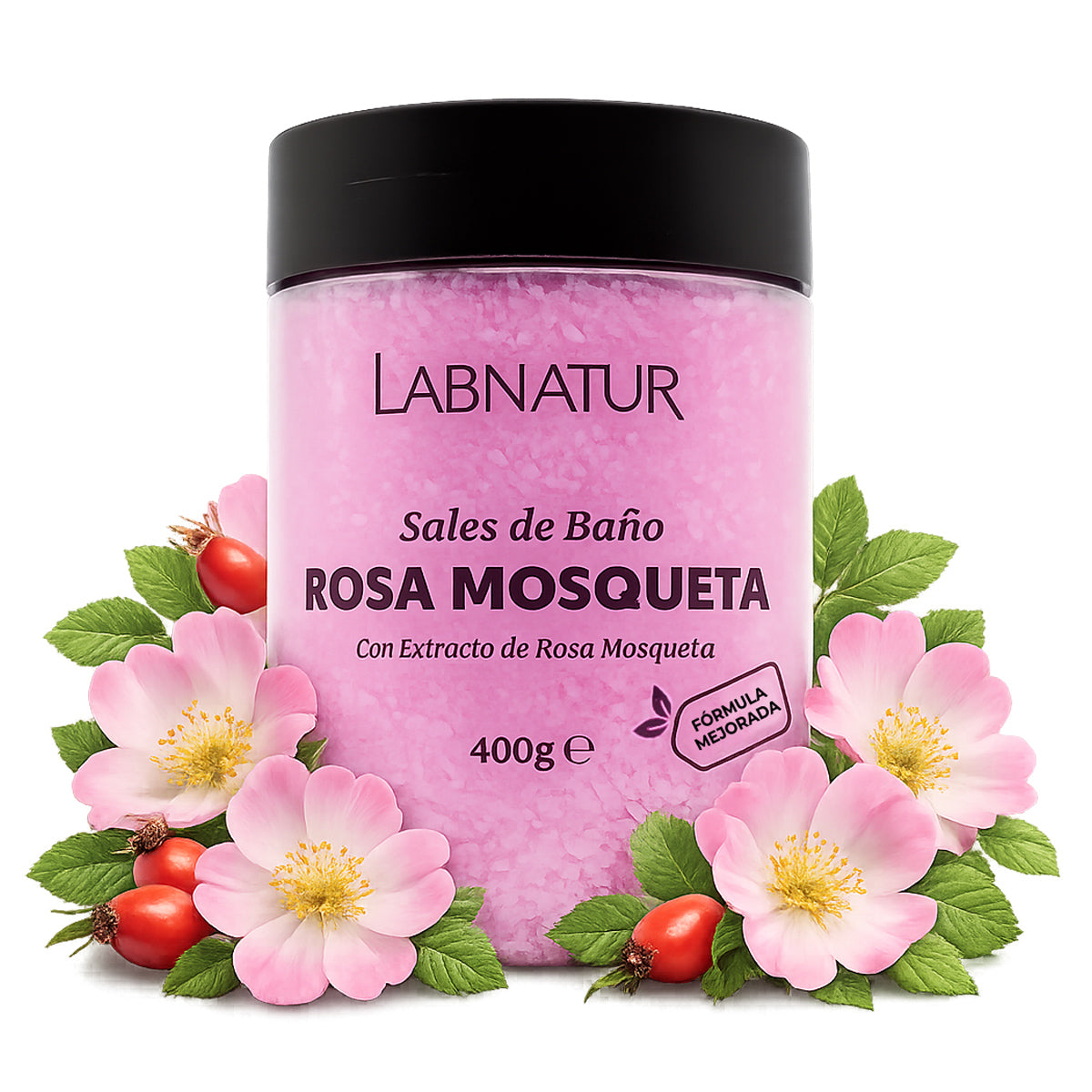 Sales de Baño de Rosa Mosqueta Labnatur 400 g | Nutren, Regeneran y Suavizan | Aroma Floral | Veganas_1