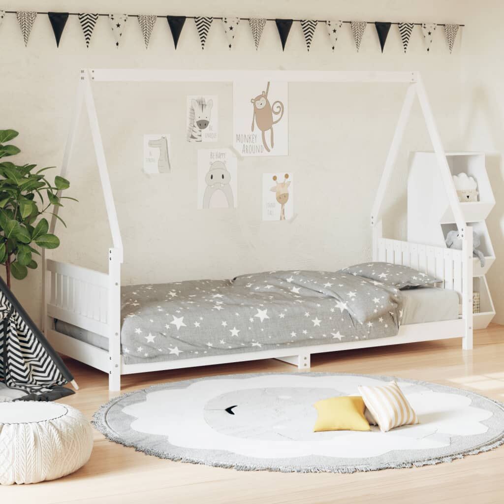 Vidaxl Estructura De Cama Para Niños Madera De Pino Blanco 80x200 Cm_1