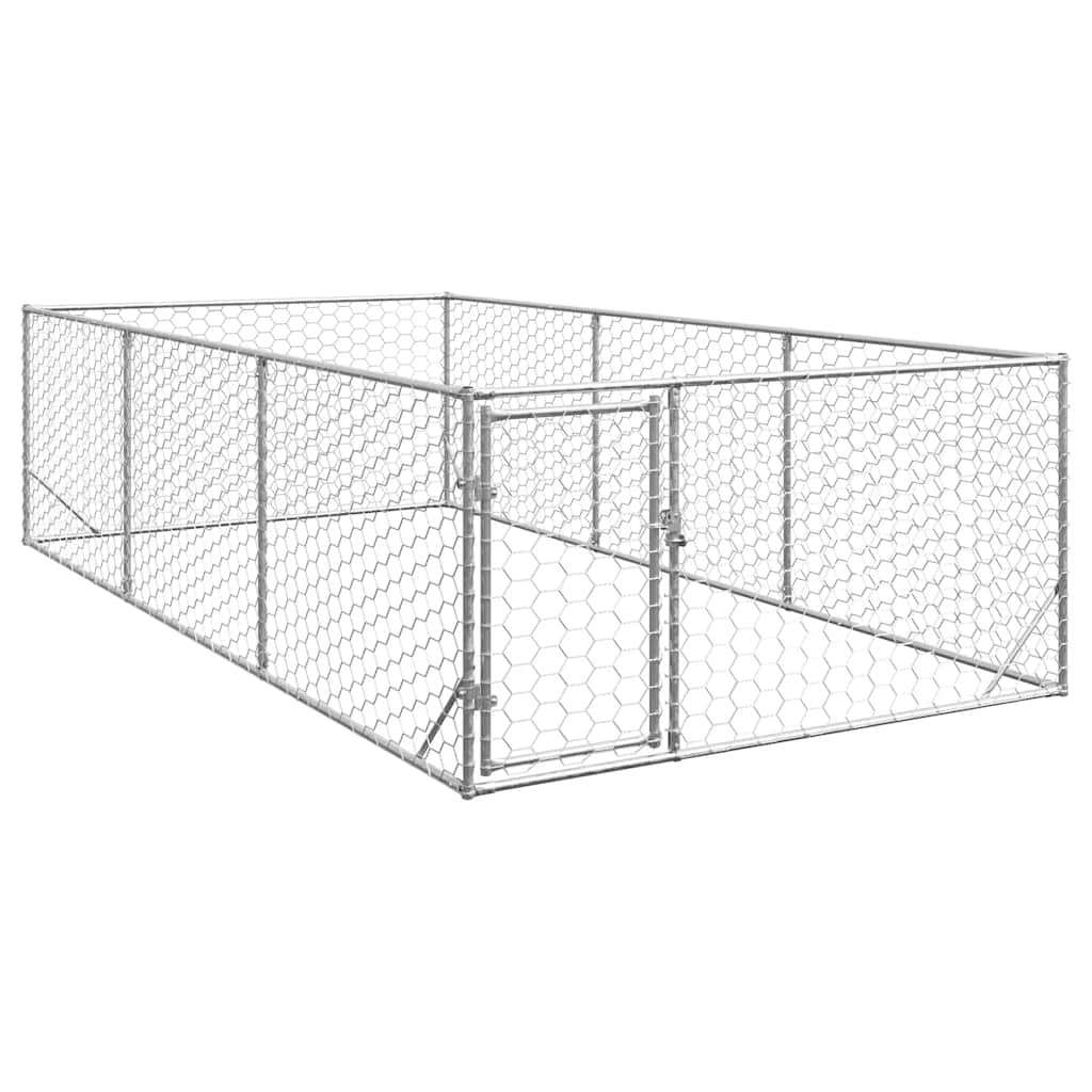 Caseta Para Perros De Exterior Con Puerta 2x4x1 M De Acero Galvanizado_1