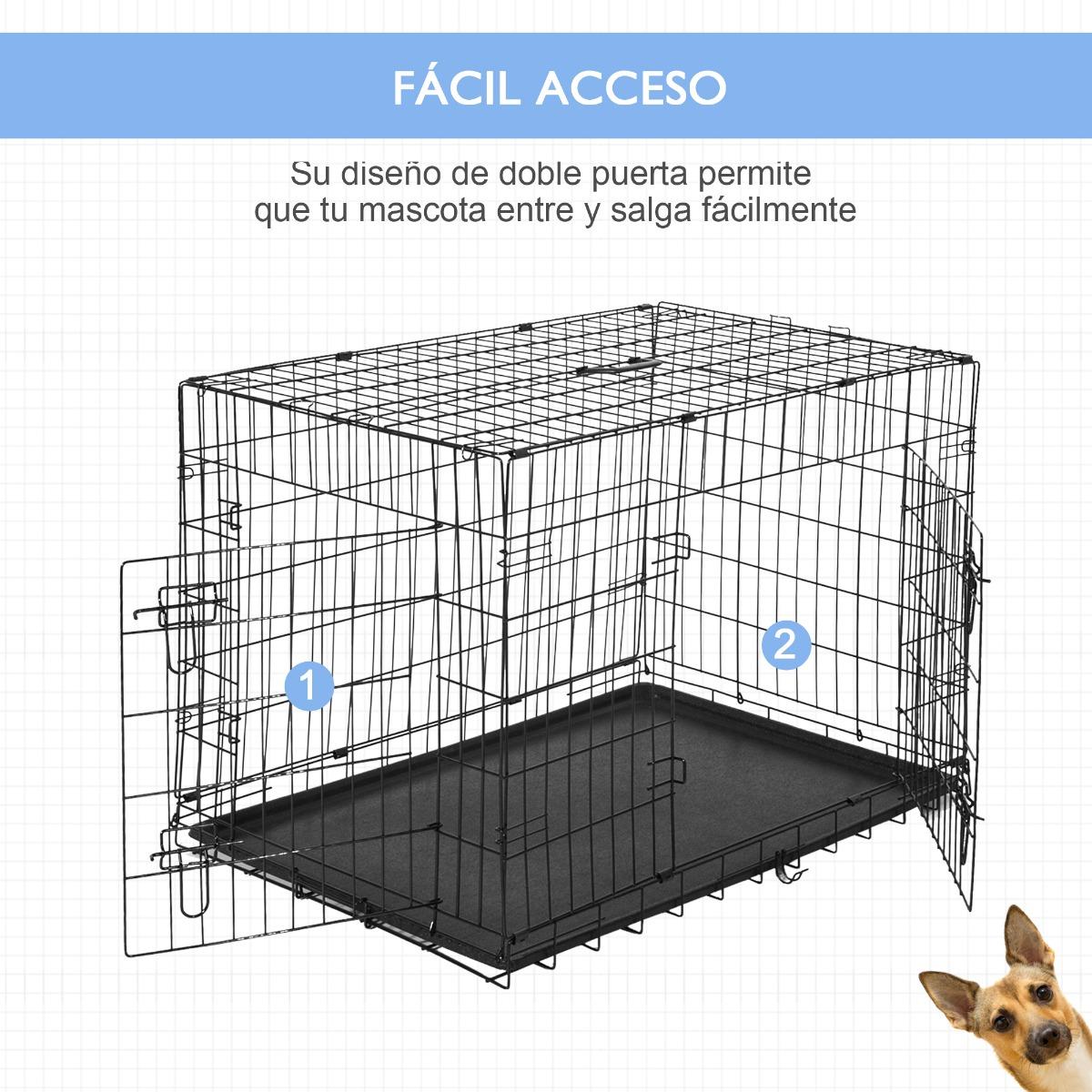Gaiola para cães PawHut 122x77x82 cm - Preta
