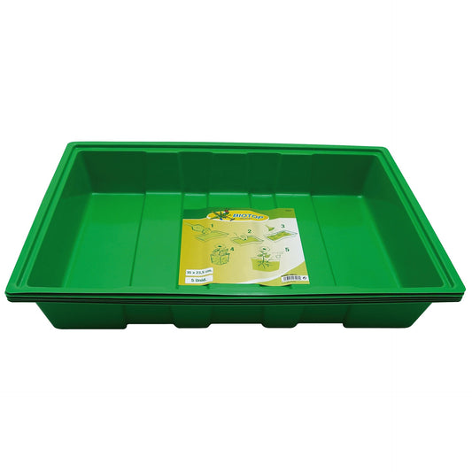Embalagem de 5 tabuleiros para cultivo de sementes, 35x23,5 cm