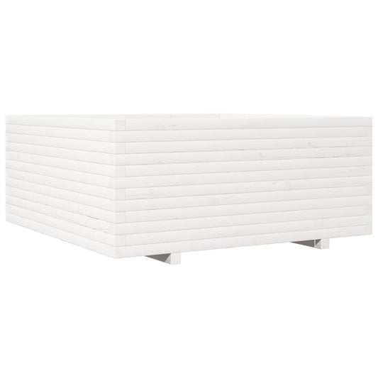 Jardinera Madera Maciza De Pino Blanco 110x110x49,5 Cm_0