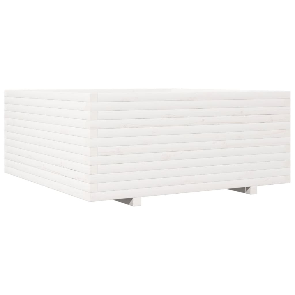 Jardinera Madera Maciza De Pino Blanco 110x110x49,5 Cm_0