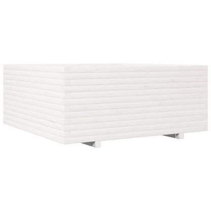 Jardinera Madera Maciza De Pino Blanco 110x110x49,5 Cm_0
