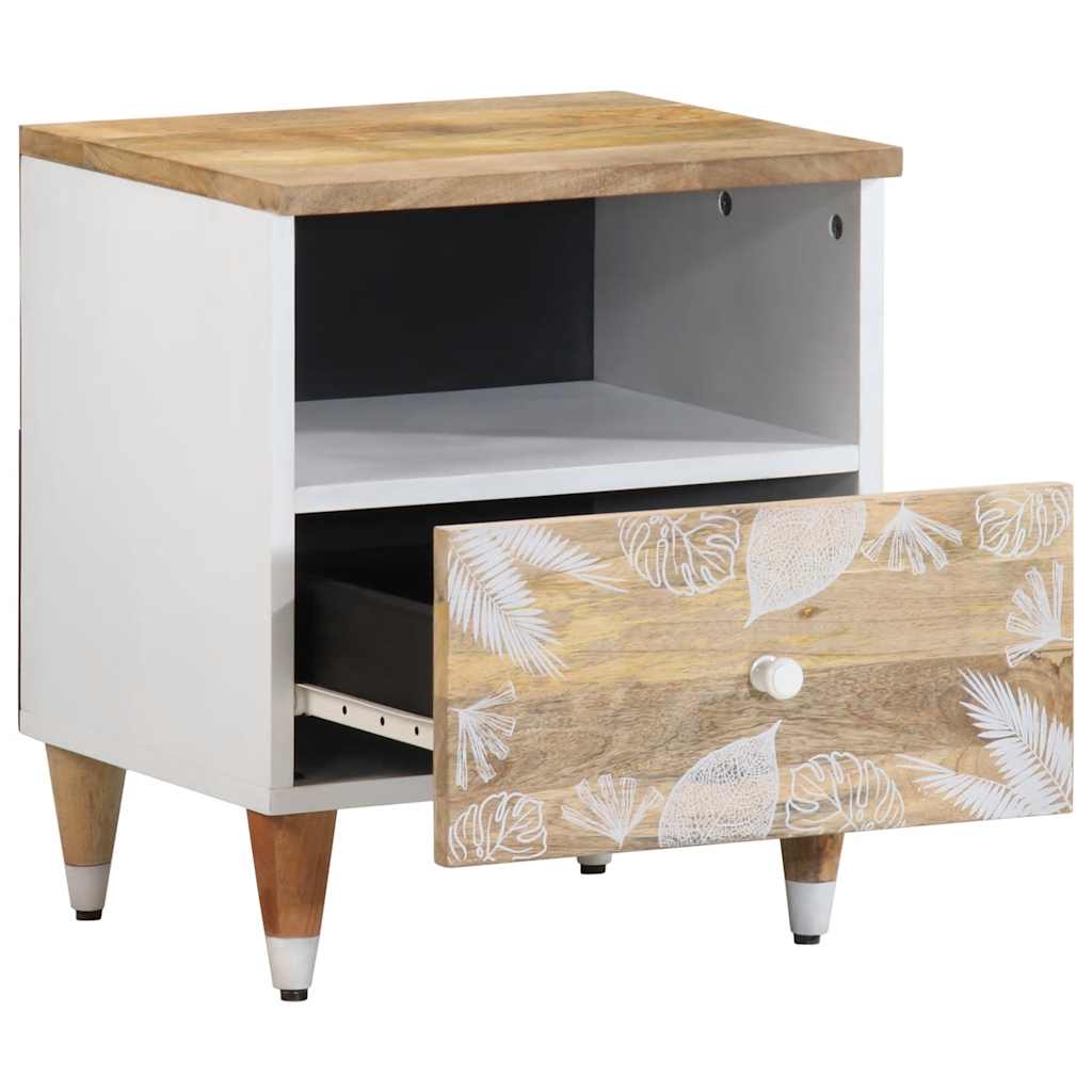 Mesitas De Noche 2 Uds Madera Maciza De Mango 40x33x46 Cm_2