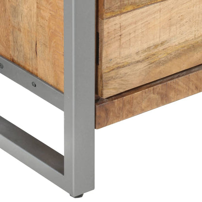 Mesita De Noche De Madera De Mango Rugosa 40x30x50 Cm_4