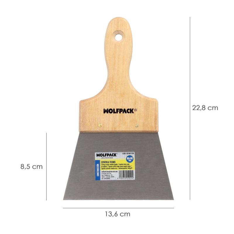 Espatula Techos Mango Madera Hoja Acero 90 X 140 Mm. Espatula Yeso, Espatula Pintor, Espatula Masillas, Espatula Pladur, Etc._1