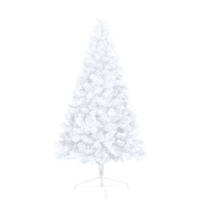 Vidaxl Medio Árbol De Navidad Con Luces Y Bolas Blanco 150 Cm_4