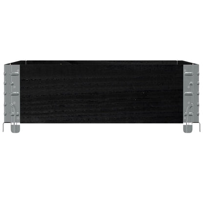 Jardinera De Madera Maciza De Pino Negro 80x60 Cm_3