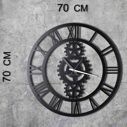 Reloj De Pared Metal Engranajes 70x70_1