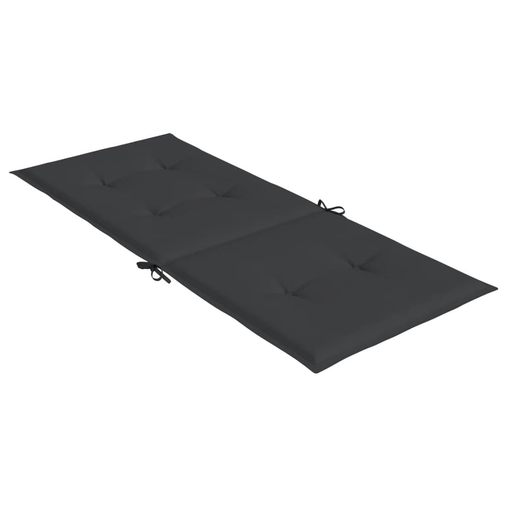 Vidaxl Cojín Silla De Jardín Respaldo Alto 2 Uds Tela Negro 120x50x3cm_3