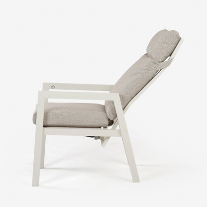 Conjunto Relax Reclinables, Para Jardín, Aluminio, Color Blanco Envejecido, Reposapies:47x60 X38 Alto,sillón:72x59x112 Cm Alto,mesa:60x51cm Alto_3