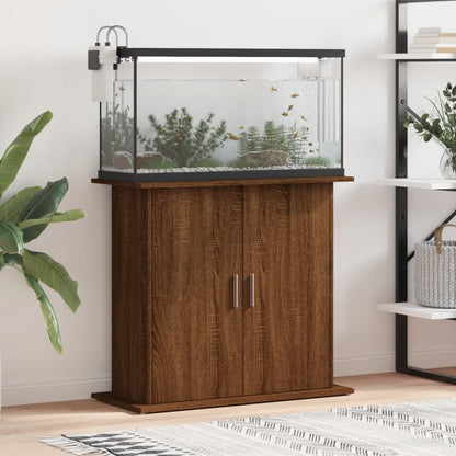 Vidaxl Soporte Para Acuario Madera Ingeniería Marrón Roble 81x36x73 Cm_1