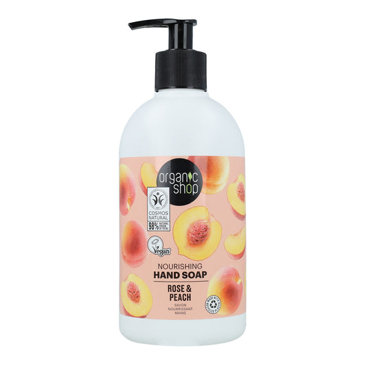Sabonete Líquido Nutritivo Rosa Pêssego para as Mãos Organic Shop 500 ml