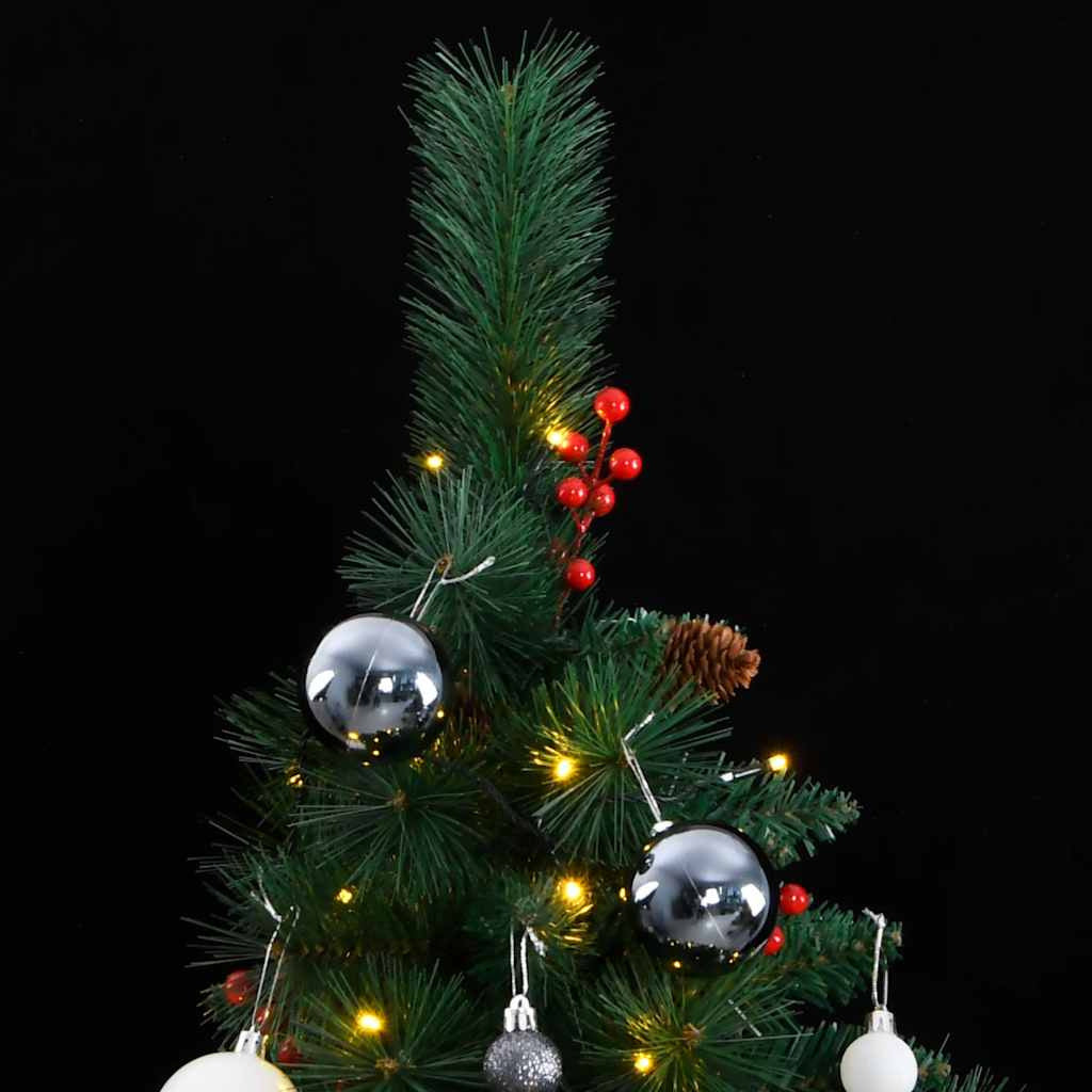 Vidaxl Árbol De Navidad Artificial Con Bisagras 300 Led Y Bolas 180 Cm_1