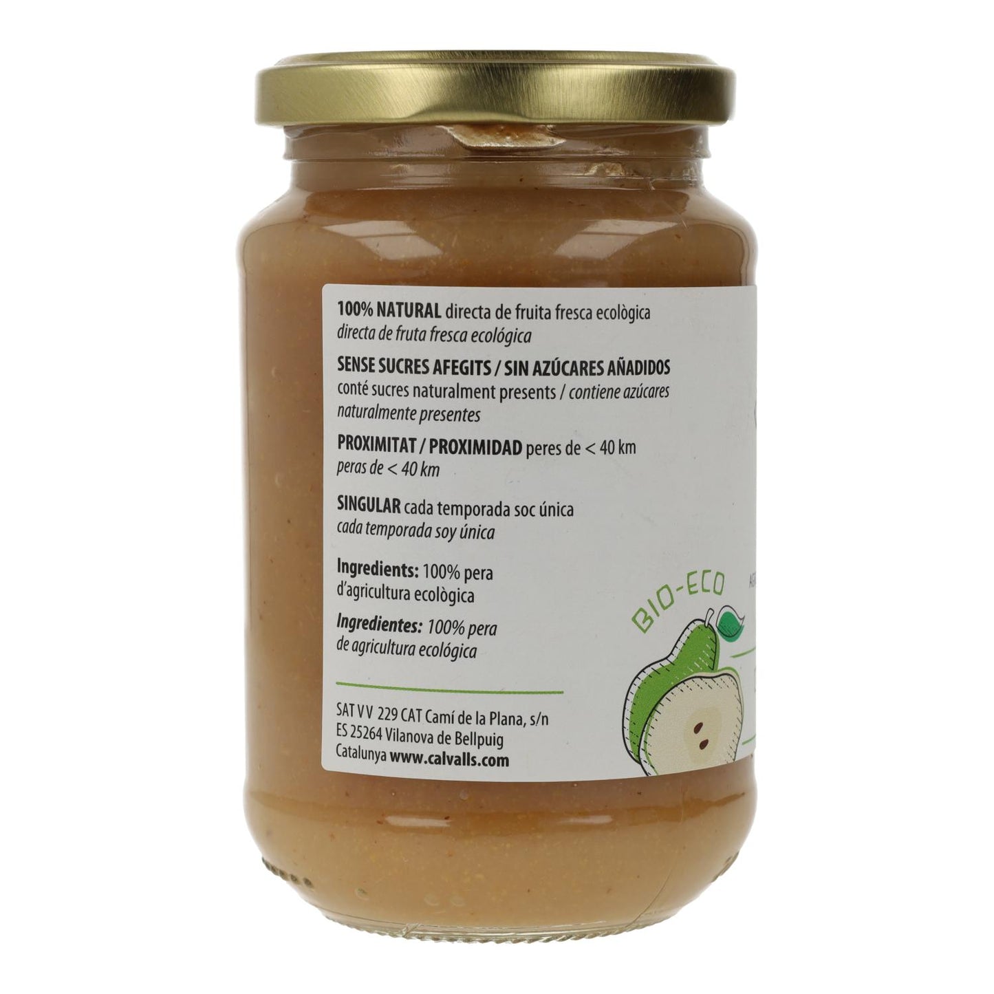 Compota de pêra ECO Cal Valls, 350 g