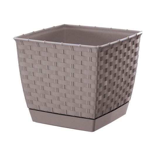 Maceta Ratolla Square 1,5l., Dimensiones (mm) 145x145x126, Color Mocca